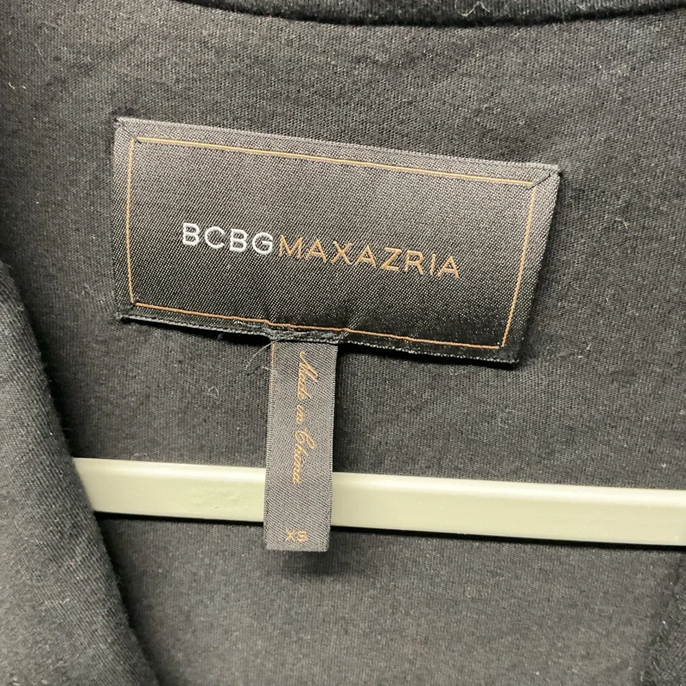 BCBGMAXAZRIA Black One Button Blazer Jacket Draped Back Women's‎ XS